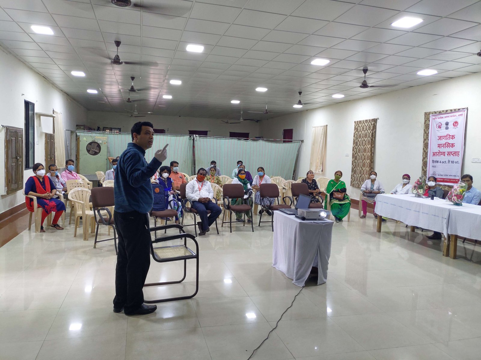 Vandana peripartum disorder recovery UDAAN mental health worried woman portrait Bhiwapur block